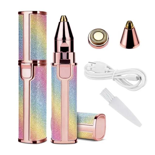 ✨💖 🌸 2-in-1 Rechargeable Eyebrow & Facial Hair Trimmer for Women | USB Charging | Painless Hair Remover 💖✨