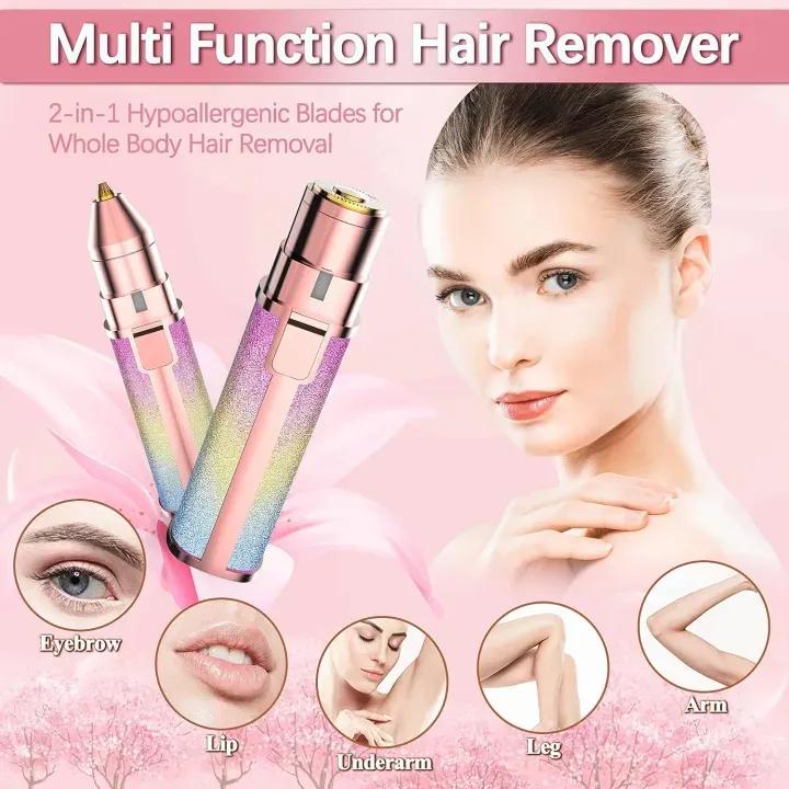 ✨💖 🌸 2-in-1 Rechargeable Eyebrow & Facial Hair Trimmer for Women | USB Charging | Painless Hair Remover 💖✨