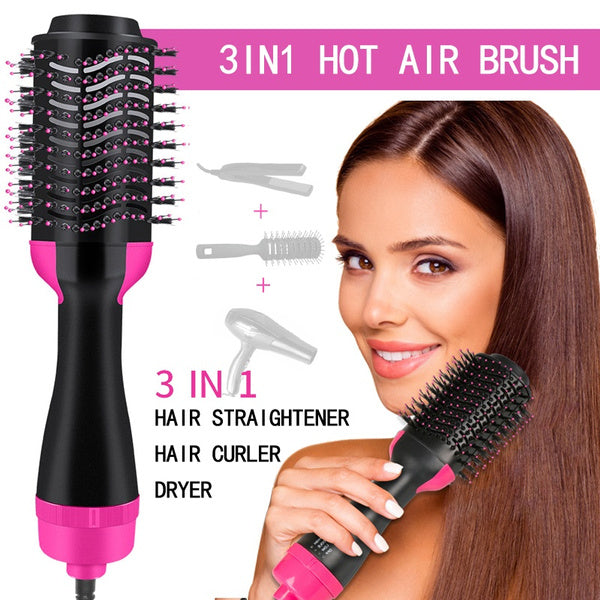 ✨ LuxeGlow™ 3-in-1 Hot Air Styling Brush Pro 💖 Dry • Straighten • Volumize – Salon-Quality Hair Styling at Home